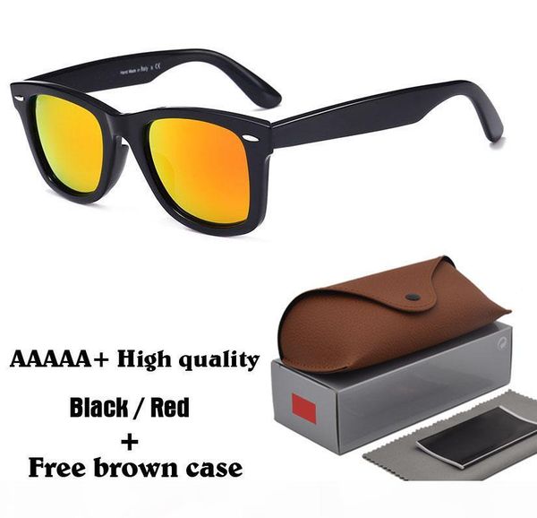 

excellent quality sunglasses plank frame metal hinge glass lenses fashion men sun glasses women glasses with brown cases and box, White;black