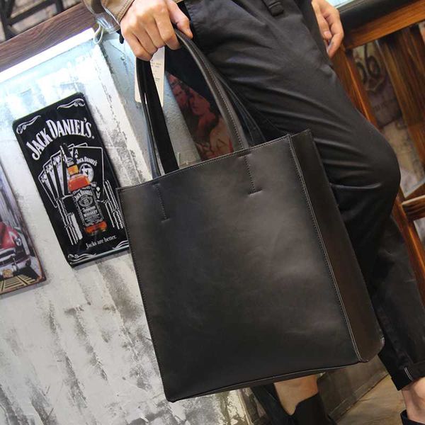 

xiao.p casual men's handbag vintage pu leather shoulder bag large capacity fashionable men's bag unisex