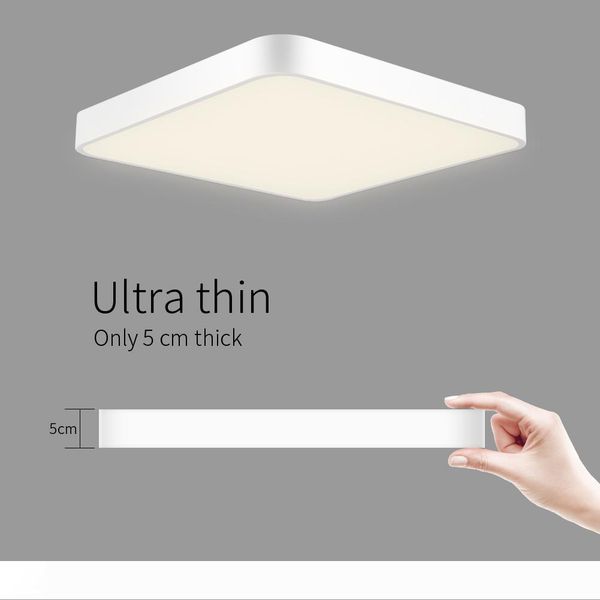

48W Ultra Thin Square LED Ceiling Down Light Bathroom Kitchen Living Light Day Warm White Dimmable.