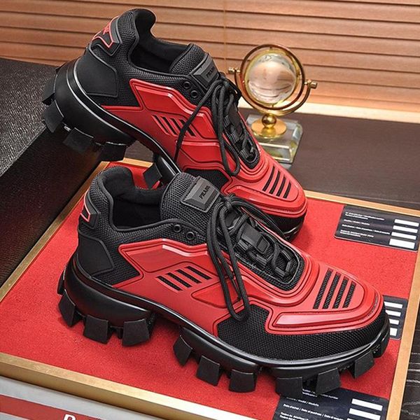 

mens shoes fashion classic footwears cloudbust thunder knit sneakers plus size lace -up low shoes scarpe da uomo di lusso, Black
