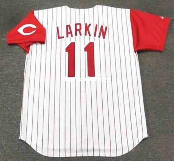 

custom barry larkin cincinnati stitched 1995 majestic vintage home baseball jersey retro mens jerseys running, Gray