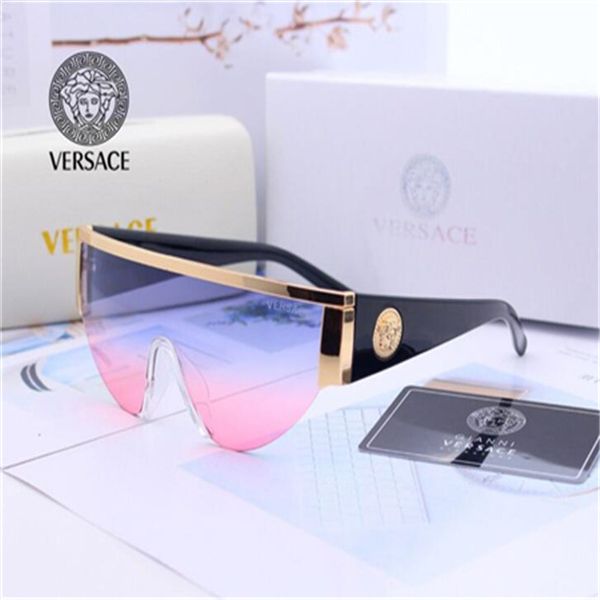

with box designer sunglasses for women and men half frame coating lens vÃªrsacÃª sunglasses carbon fiber legs summer classic style, Black