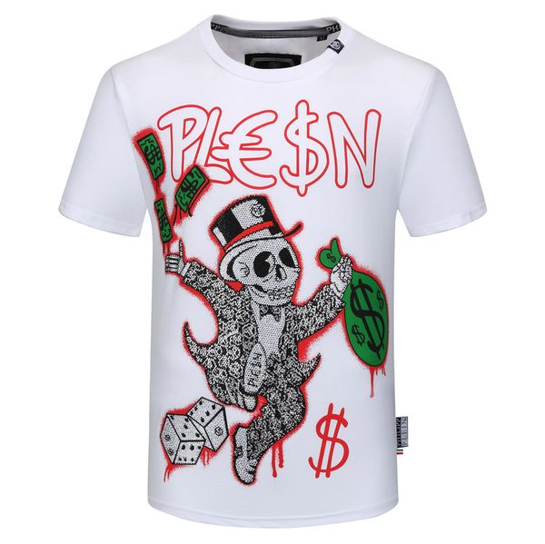 

2020 summer new fashion men's and women's brand t-shirts 3d short sleeve print skull t-shirt men's t-shirt casual wear, White;black