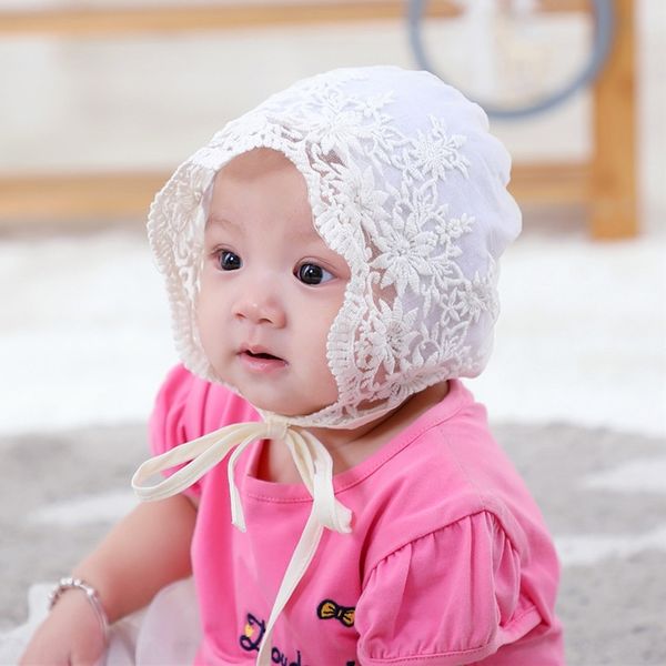 

new thin cool hollow flower embroidery embroidered lace baby palace hat cute princess hat, Yellow