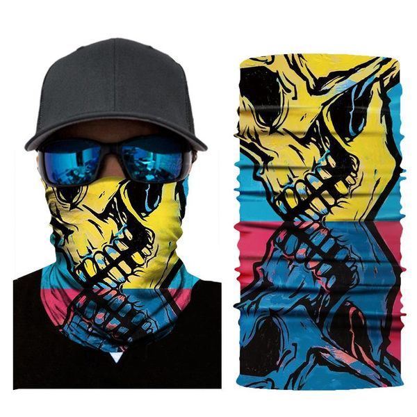 

new fashion 3d digital printing outdoor sunblock bicycle windproof high elastic seamless magic scarf cosplay mask scary mask zy20071909, Blue;black