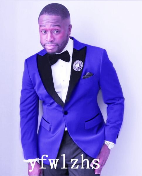 

handsome one button groomsmen peak lapel groom tuxedos men suits wedding/prom/dinner man blazer(jacket+pants+tie) k69, Black;gray