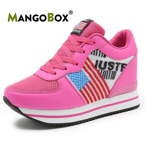 

new trend ladies walking shoe hidden heel women designer shoes high sport shoes for girls breathable gym female sneakers