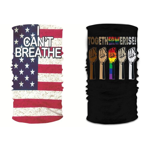 

i can't breathe mask hoodie seamless magic scarf headwear outdoor bandanas cycling hiking washable reusable bandana, Black