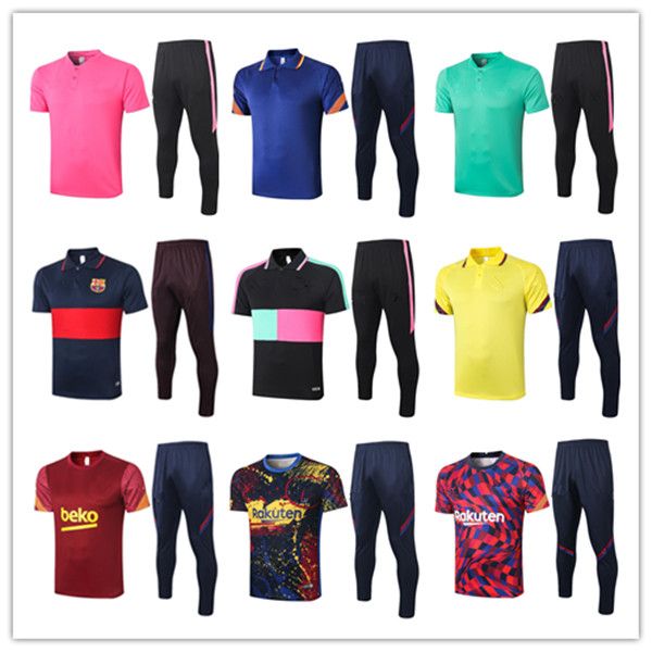 

2020 2021 soccer short sleeve polo shirt set 20/21 new football jerseys training suit survetement chandal, Black