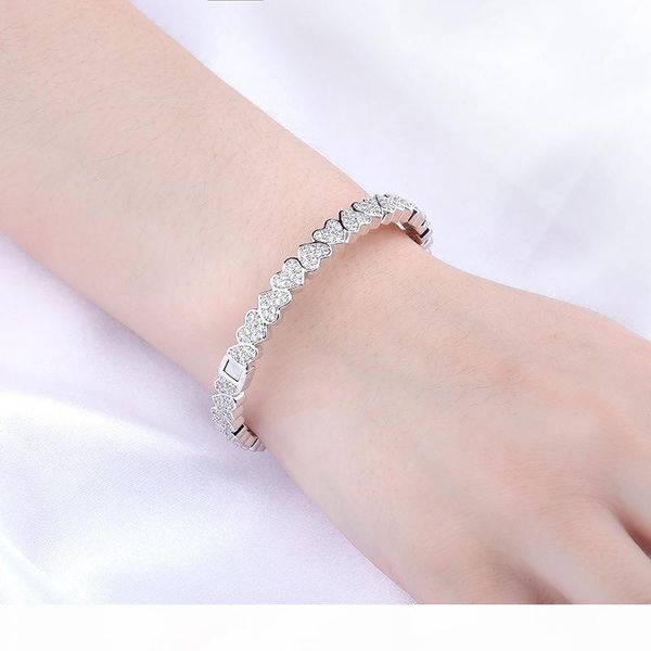 

корея стиль мода высокого ранга медный плетеный браслет blank сердца розового золота женщин браслет для подарка, Black