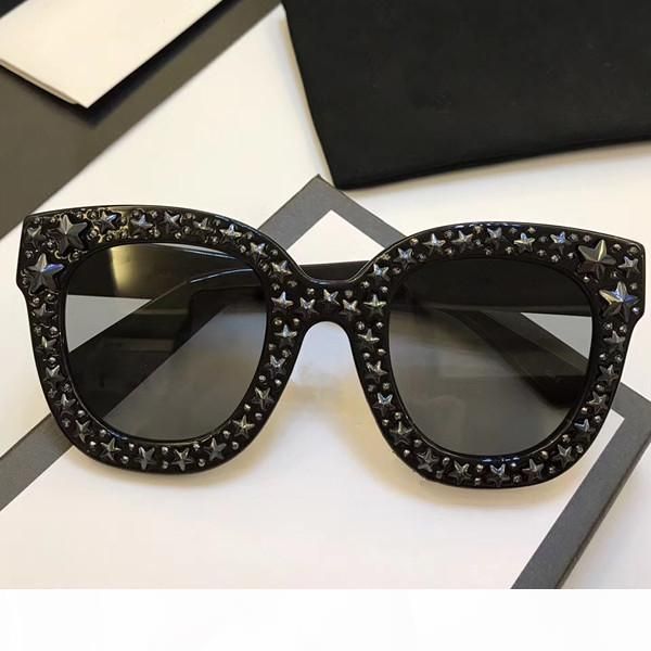 

luxury- sunglasses luxury women brand designer cat eyes glasses summer style rectangle full frame uv protection come with case, White;black