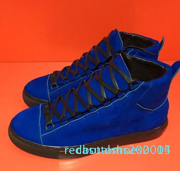 

whoelsae men brand designer casual shoes arena sneakers suede high cut shoes men sneaker flat kanye west trainer 38-46 c14, Black