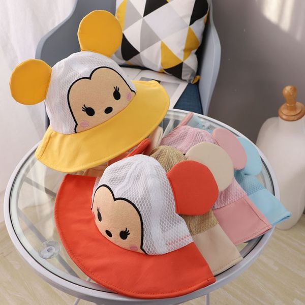 

cartoon face children's net summer new children's embroidered fisherman baby cap baby cap hat sunshade fisherman hat mz9210, Blue;gray