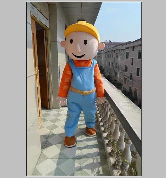 

2020 factory sale bob the builder fancy dress mascot costume ing, Red;yellow