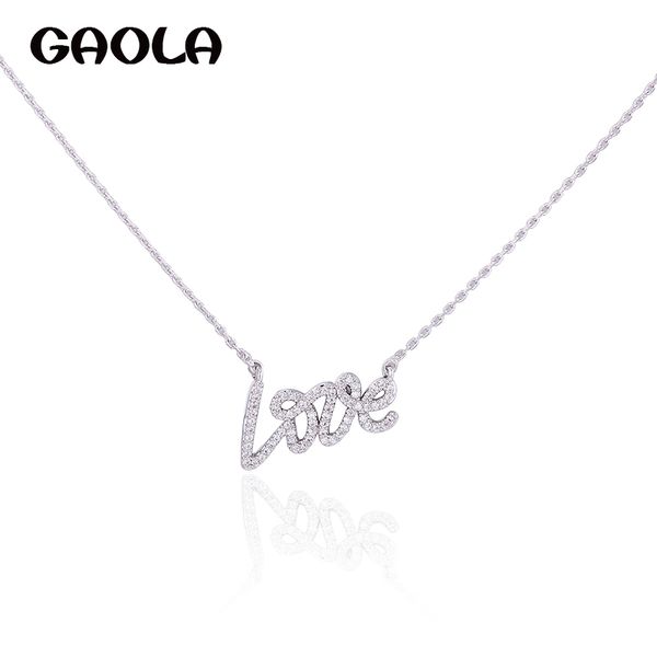 

gaola vintage letter necklaces love pendants silver color cubic zirconia jewelry for women accessories