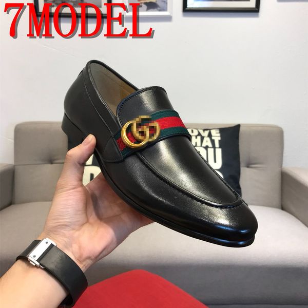 

spring autumn men formal wedding shoes luxurious men business dress shoes men loafers pointy shoes big size 38-45, Black