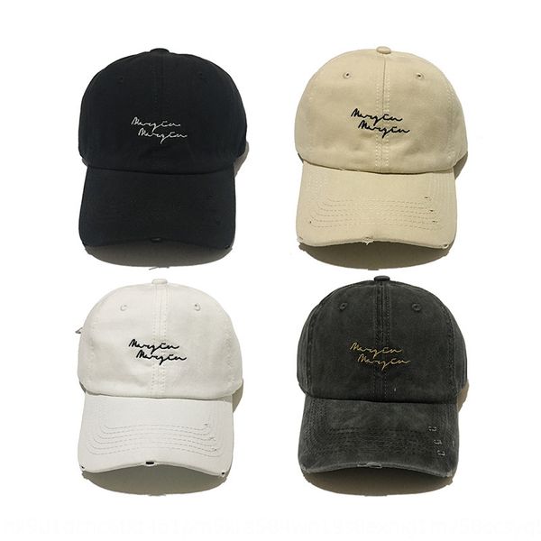 

summer korean embroidered baseball style fashion letter embroidery baseball cap casual cut washed old cap hat all-match, Blue;gray