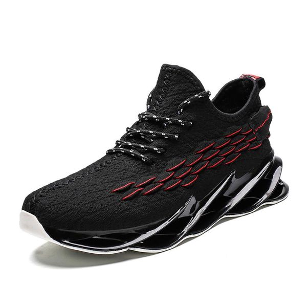 

men mesh casual shoes lace-up new 2020 men sneakers spring autumn breathable fashion comfortable male footwear running shoes, Black