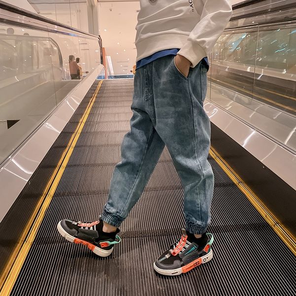 

ruiky boys' jeans autumn 2020 casual panty jeans pants new medium and large children's casual pants western style trousers childre, Blue