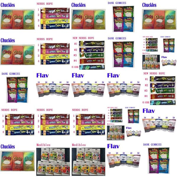 

2020 6 styles medicated nerds rope empty gummy candy bag plastic edibles retail packaging three edge sealing bag foil food package gtenm