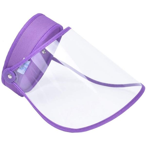 

transparent full face cover protection cap windproof dustproof face shield empty hat visor shield isolation cap, Black