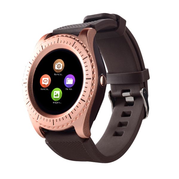 

smart watch display bluetooth for android with sim ios z3 camera hd slot wireless card smartwatches universal cellphones relógio intel vanq, Slivery;brown