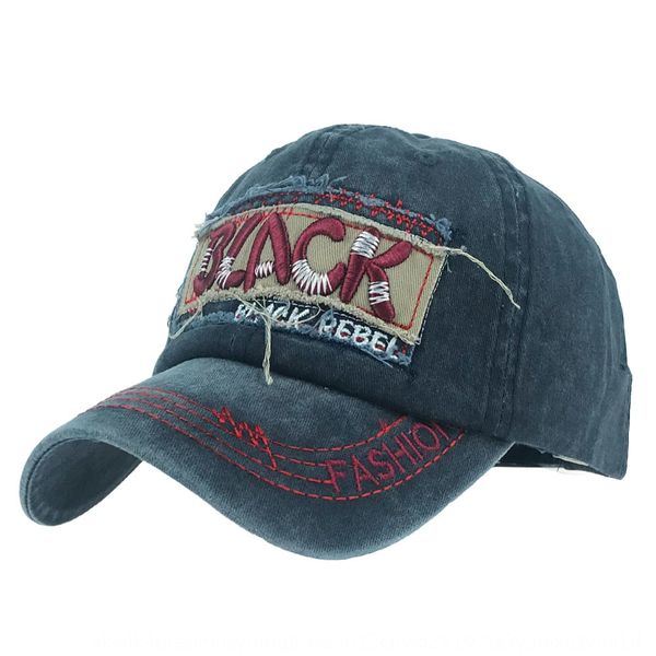 

fashion washed black baseball embroidered baseball cap rebel letter embroidered cap, Blue;gray