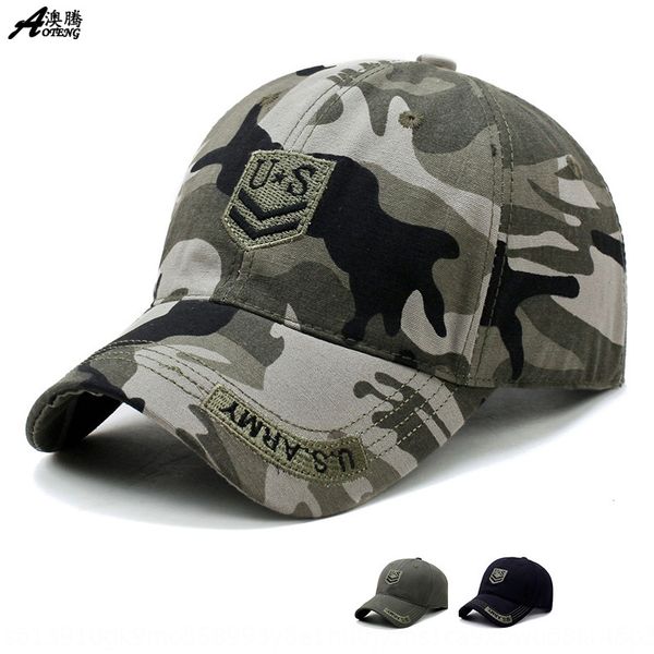 

season hat men's outdoor embroidered baseball camouflage baseball cap embroidery casual cap, Blue;gray