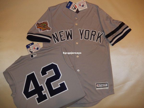 

baseball ny #42 mariano rivera 1996 shirt jersey gray new mens stitched jerseys big and tall size xs-6xl for sale