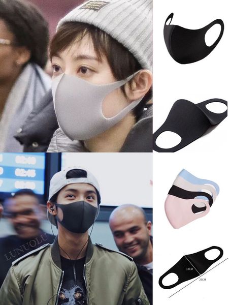

anti dust face mouth cover pm2.5 mask respirator dustproof anti-bacterial washable reusable ice silk cotton masks tools in stock