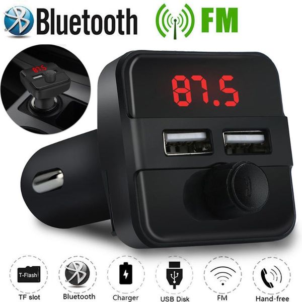 

bluetooth car fm transmitter wireless radio adapter usb charger mp3 player #lr2