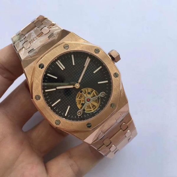 

high-end luxury watch royal oak watch, imported automatic machinery.dial diameter is 42 mm, 316 fine steel.imported sapphire mirror, Slivery;brown