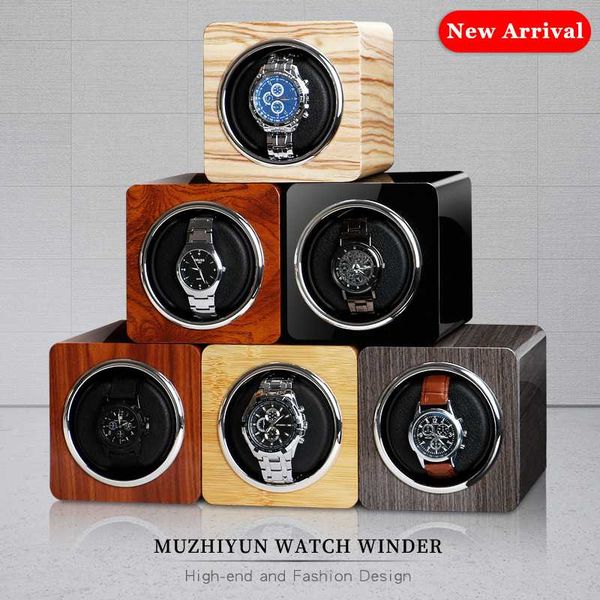 

watch boxes & cases winder box automatci winderaccessories display mechanical rotating uhrenbeweger leather for automatic watches, Black;blue