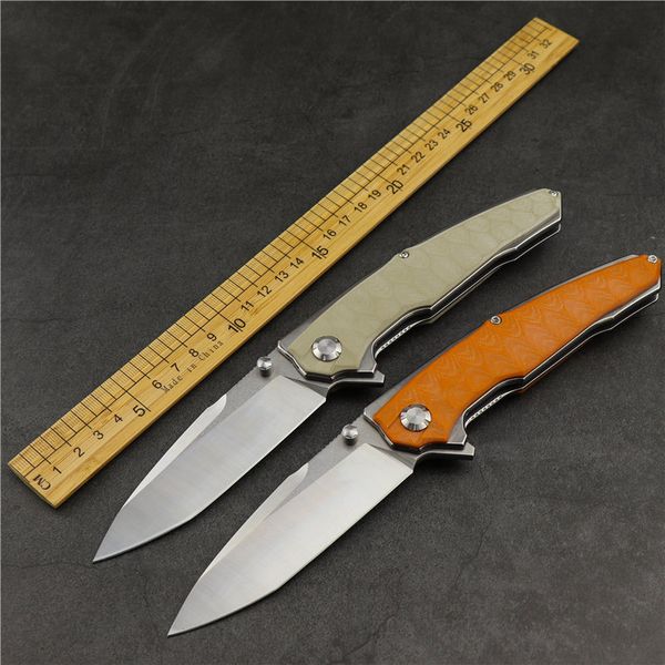 

outdoor camping portable folding knife tactical height hardness d2 steel folding knife g10 fiber handle sharp collection
