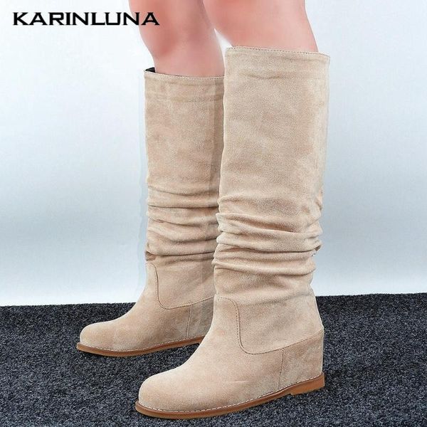 

karin новый плюс размер 43 высочайшее качество внутри каблуки удобные зимние ботинки западная сапоги женщины, Black