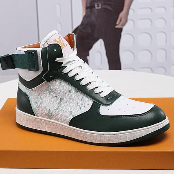 

luxury men shoes boots sneakers casual breathable chaussures pour hommes fashion mens boots casual shoes with origin box rivoli sneaker boot, Black