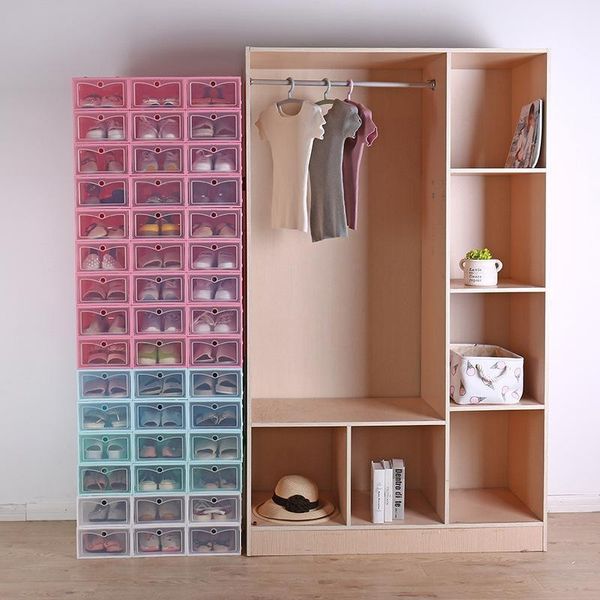 

new transparent plastic shoe storage box japanese shoe box thickened flip drawer box shoe storage organizer dhl