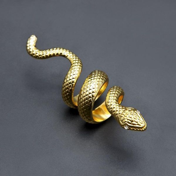 

mens hip hop jewelry gold rings punk exaggerated snake alloy gold rings for men, Silver