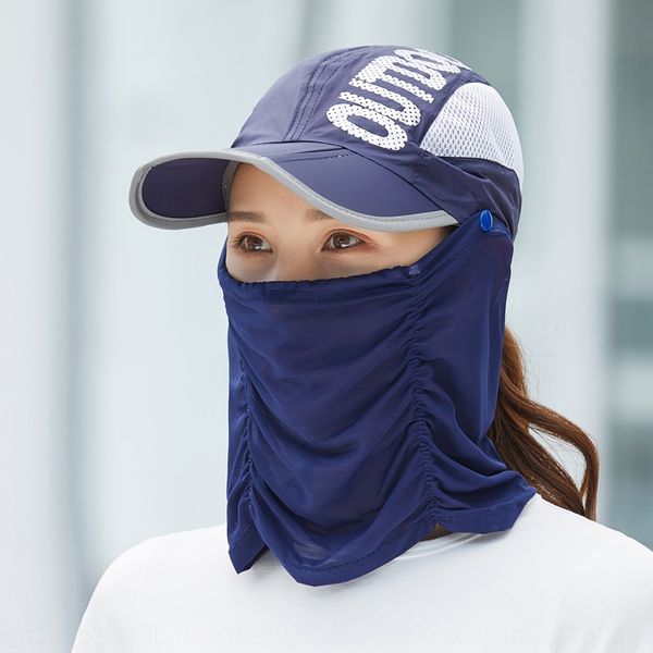 

knros female outdoor face-covering fishing sun sunscreen hat baseball sunscreen cap uv-proof quick-drying sun-proof hat duck tongue basebal, Blue;gray