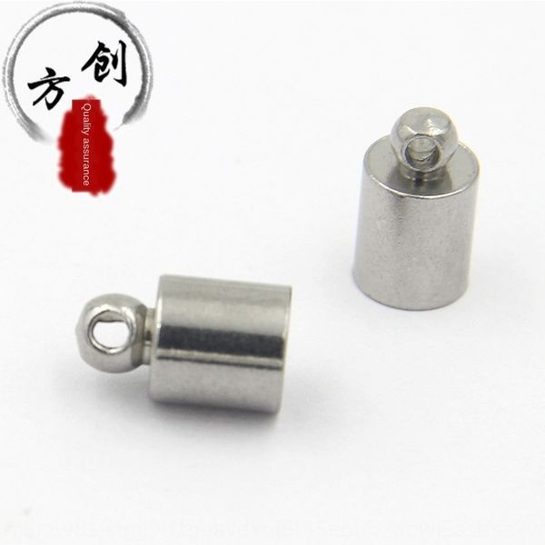 

zqel5 stainless steel bucket foot chain bracelet integrated lathe bucket 1.8-6.5mm inner hole bracelet foot chain leather rope red rope conn, Silver