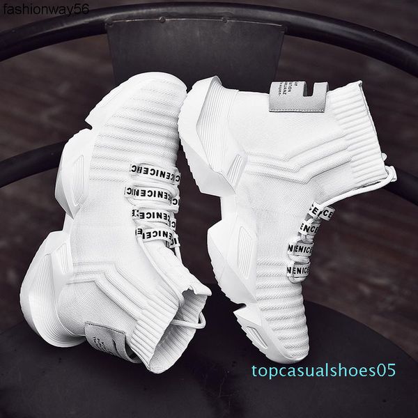 

autumn socks vsiovry sneakers men spring fashion shoes chunky dad shoes men knit breathable walking sneakers no-slip krasovki t05, Black