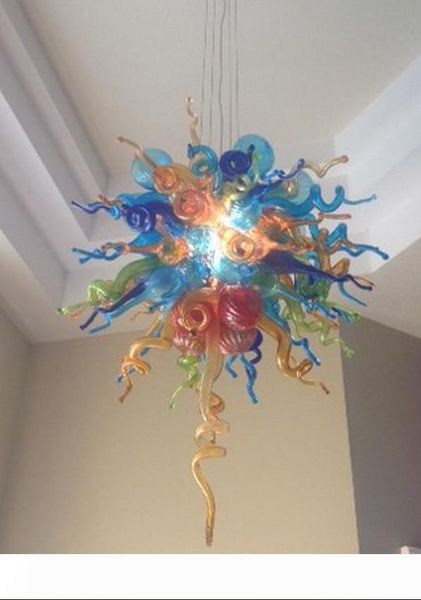 

air freight big house deco blown glass lighting crystal hanging led chandelier for sale