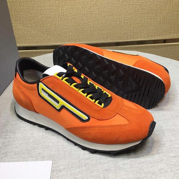 

lightweight suede and nylon sneakers mens shoes zapatillas hombre new arrival breathable lace -up sports luxury men shoes with origin box, Black