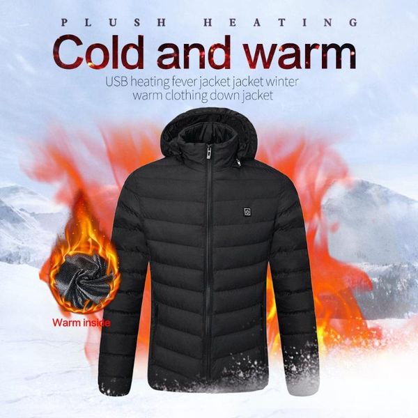 

winter temperature ajustable coat hoodie jacket usb heated coat electric vest heated windproof heating electric battery zipper