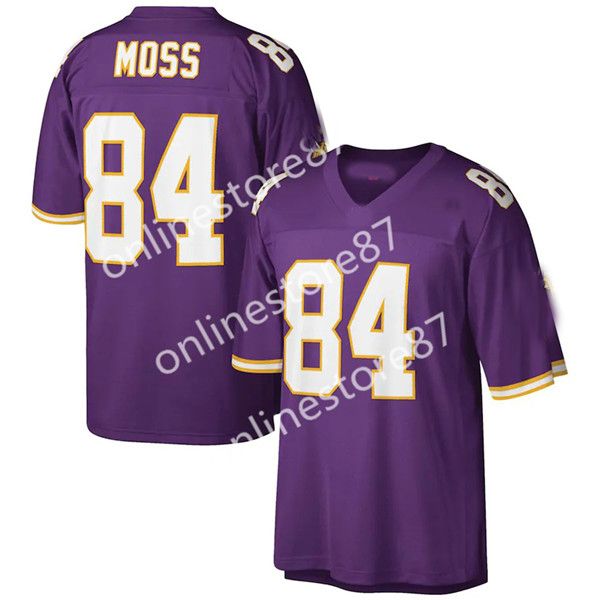 

vintage randy moss mitchell & ness football jersey white purple custom or of any name or number, Black
