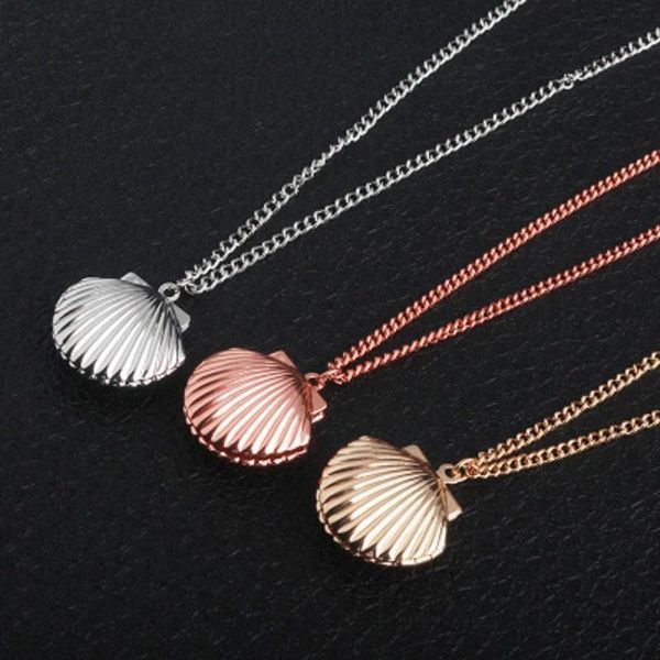 

3 color shell pendant necklaces mermaid shell necklace for women girl souvenir gift creative beach statement jewelry christmas gift, Silver