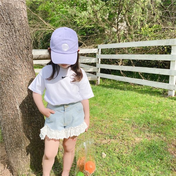 

tao.catkids 2020 new product for boys and girls simple versatile printed t-shirt cotton short coat t-shirt sleeve top, Blue