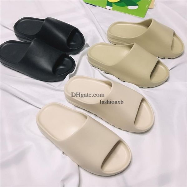 

new fashion kanye slide men women slides bone earth brown desert sand slide resin outdoor beach shoes sandals, Black