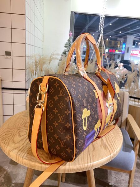 

2020 designer chic luxury designer travel luggage bag 2020 leather designer messenger bag leather bag 45 cm, Silver