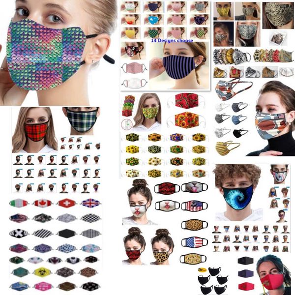 

fashion designer face masks luxury mask washable cloth dustproof outdoor cycling plaid leopard dog flower print masks for women men wx20-48